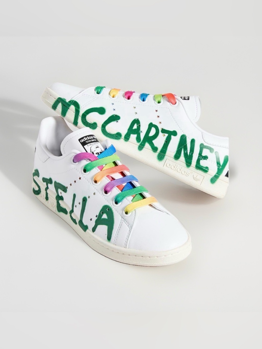 Stella McCartney X Stan Smith Logo Screen Sneaker Women's US 6.5 /UK 6 Rainbow
